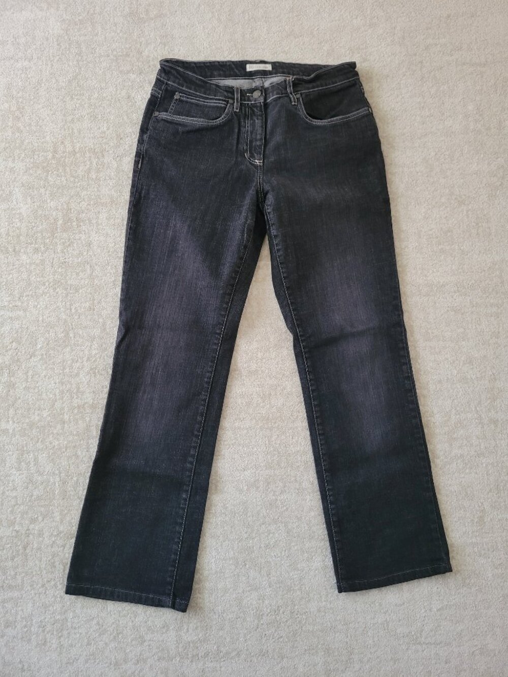 Eileen Fisher Organic Cotton Straight Leg Ankle Jeans 27 Womens Black Modern